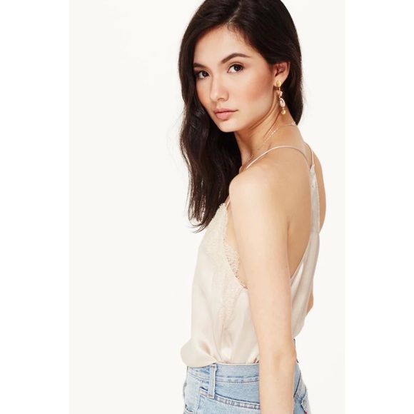 Cami NYC Silk Racerback Blush Pale Pink Camisole Lace Trim Small - Picture 2 of 6